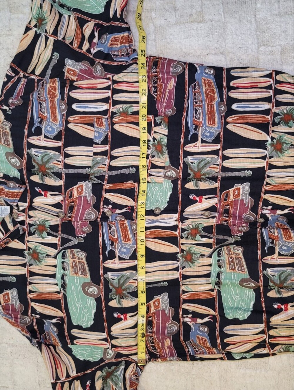 Rayon Blend Surfboard and Woody Wagon Hawaiian Shirt Retro 90s Men's Size XL - Picture 5 of 7